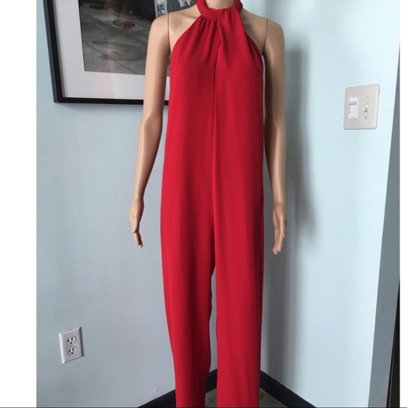 Zara Pants - Red Zara jumpsuit with open back